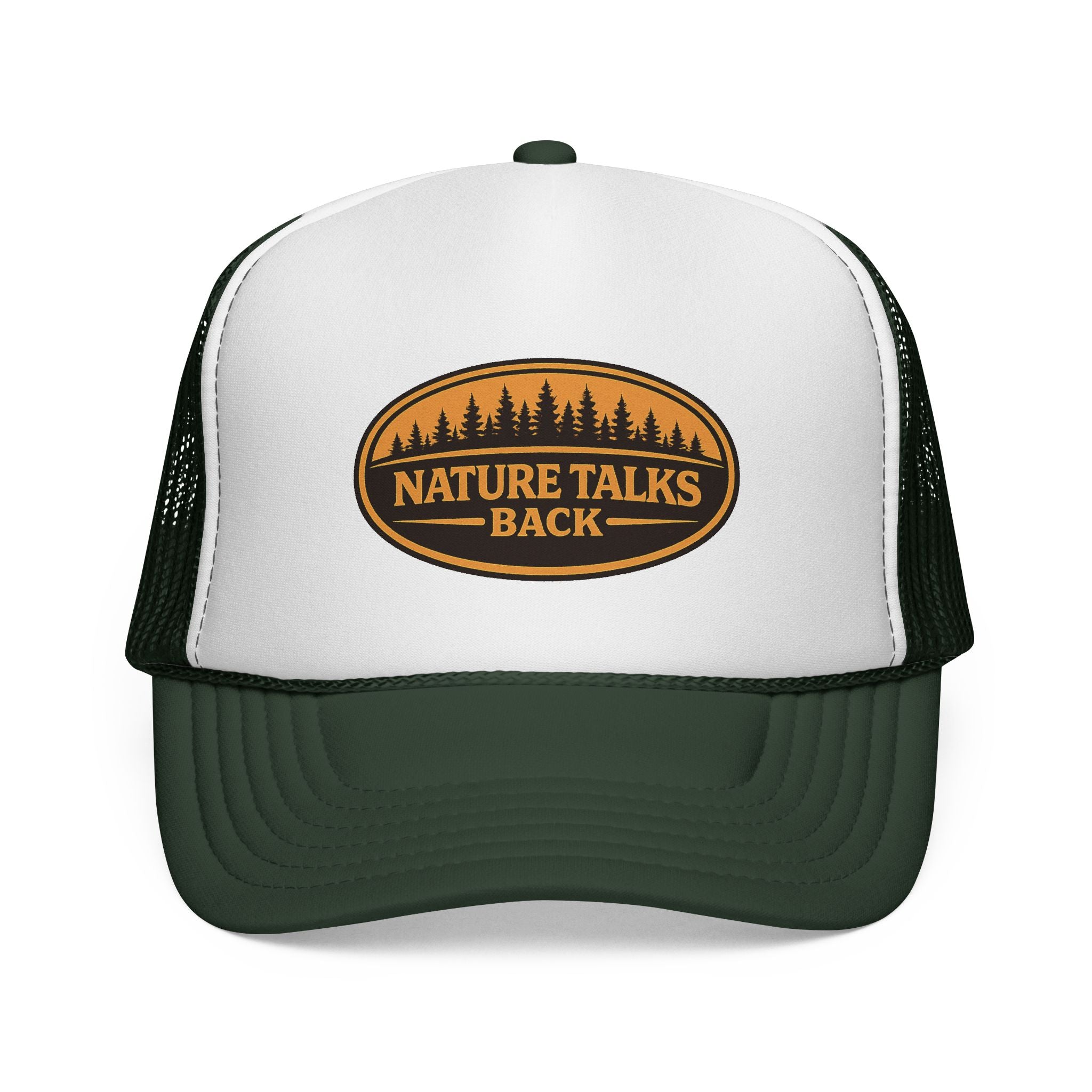 Nature Talks Back Heritage Leather Patch Trucker Hat