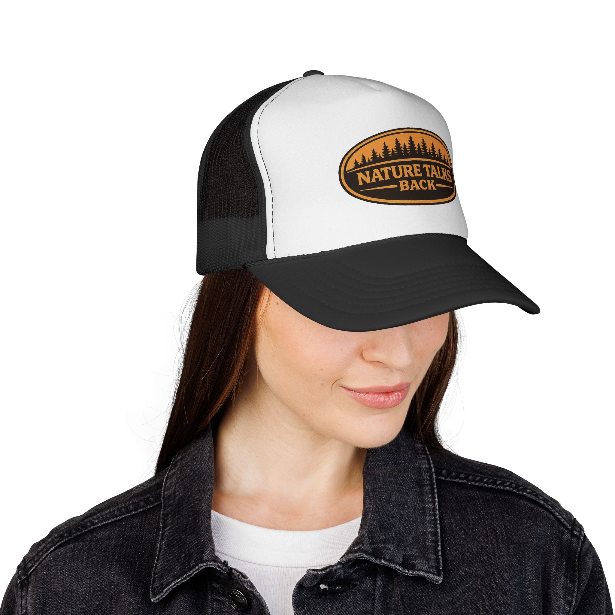 Nature Talks Back Heritage Leather Patch Trucker Hat
