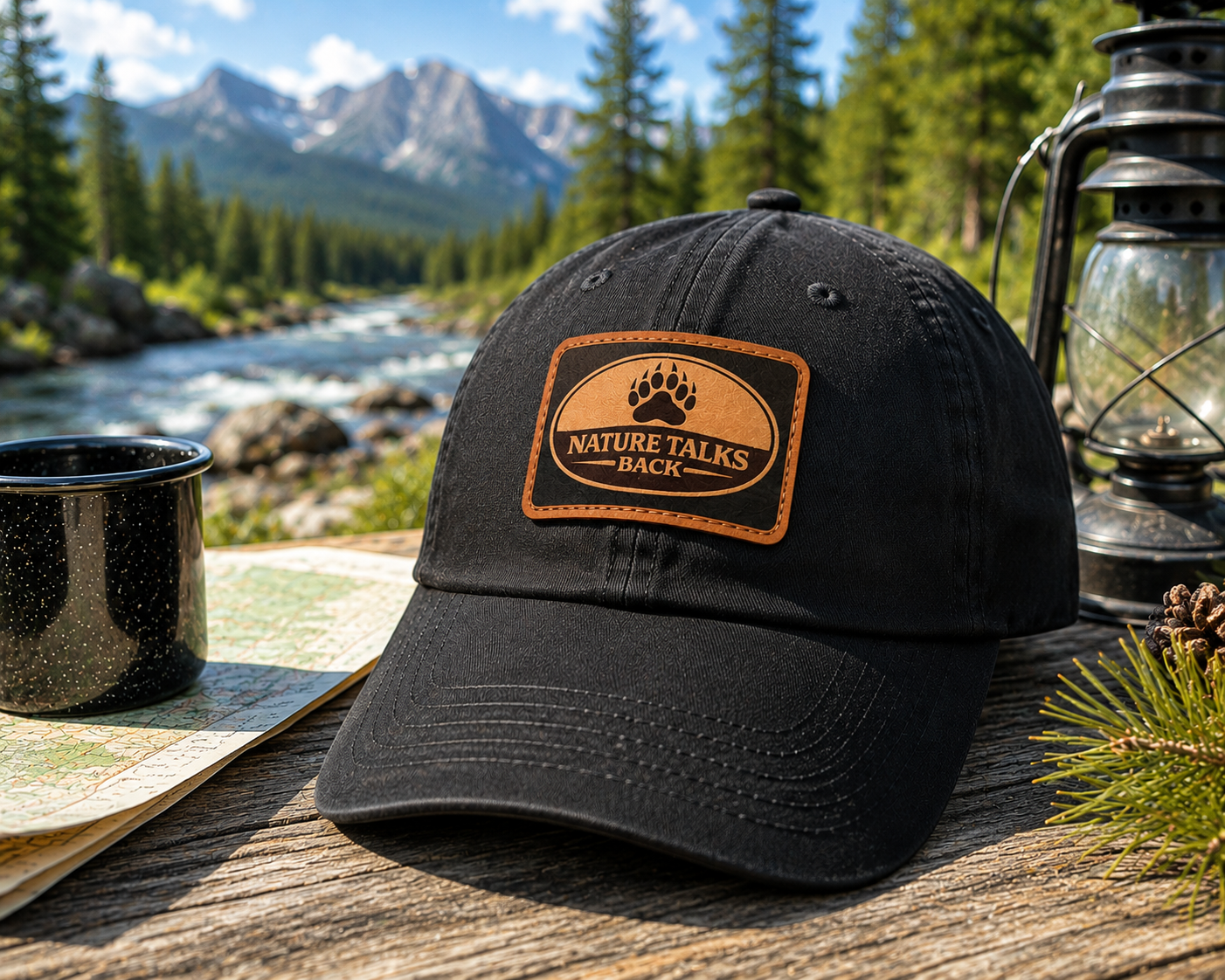Nature Talks Back Leather Patch Trucker Hat