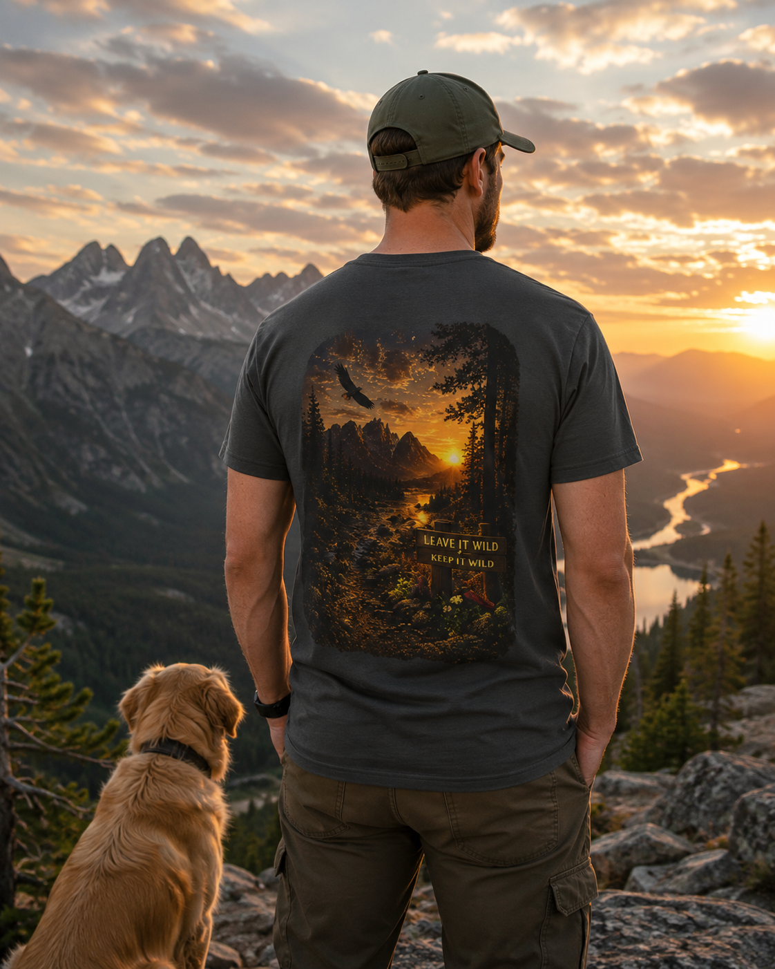 Leave It Wild Eagle Sunset Tee
