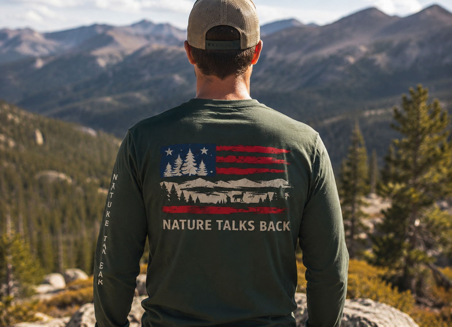 Respect Nature Patriotic Long Sleeve