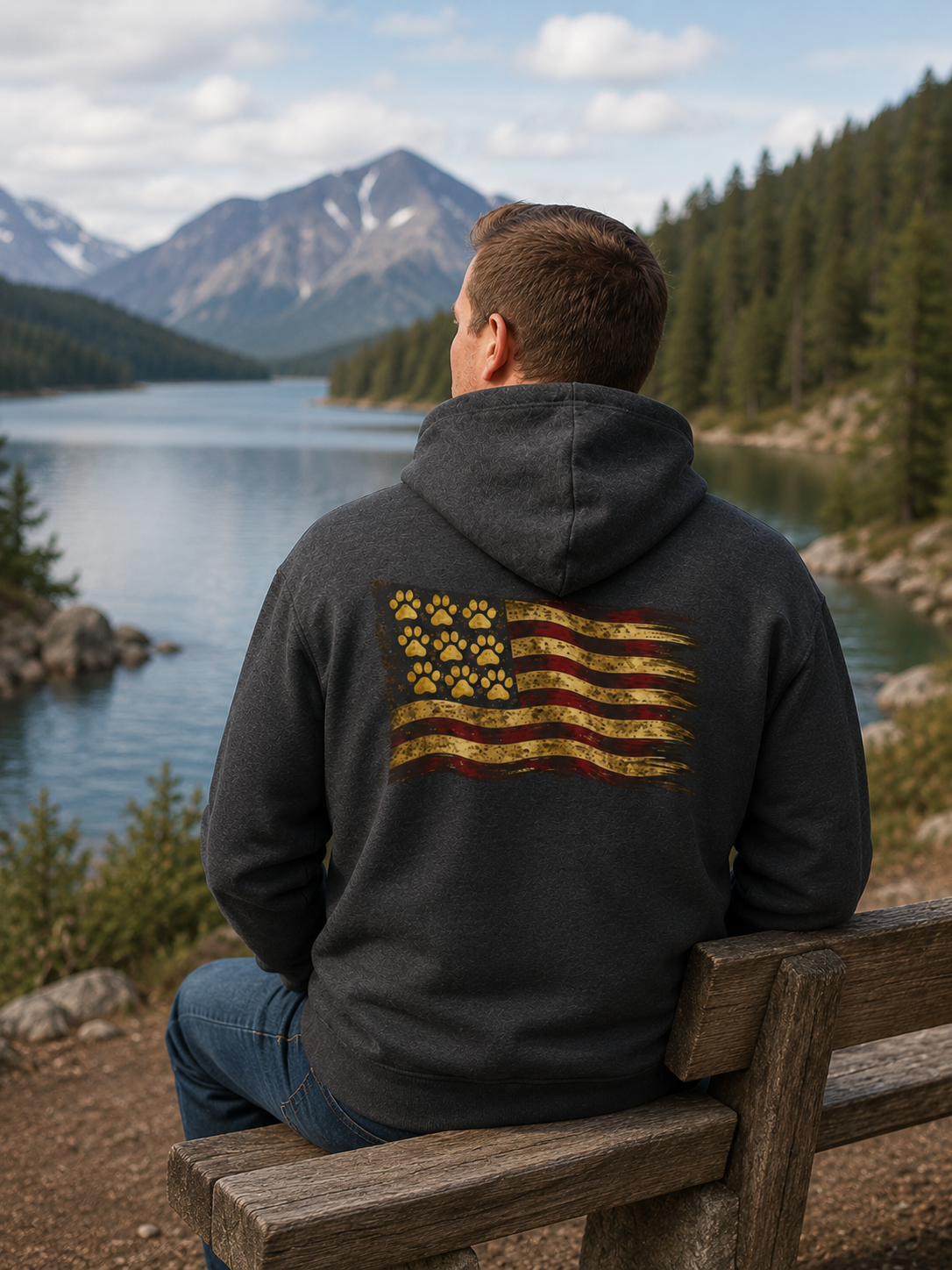 Respect Nature Outdoor American Flag Sweatshirt